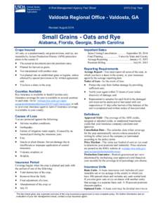 Small Grains - Oats and Rye Crop Insurance in the Valdosta Region