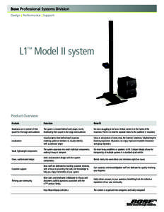 Bose Professional Systems Division Design | Performance | Support ™  L1 Model II system
