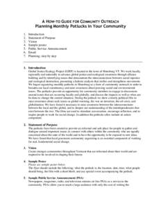 A HOW-TO GUIDE FOR COMMUNITY OUTREACH Planning Monthly Potlucks in Your Community[removed].