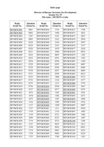 Index page, Director of Bureau: Secretary for Development, Session No: 19