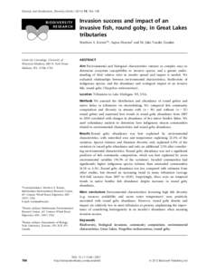 Diversity and Distributions, (Diversity Distrib, 184–198  BIODIVERSITY RESEARCH  Invasion success and impact of an