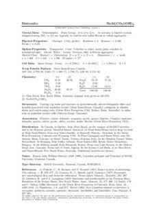 Carbonate minerals / Mineralogy / Igneous petrology / Nepheline syenite / Mont Saint-Hilaire / Fluorite / Mineral / Dawsonite / Nepheline / Chemistry / Crystallography / Petrology