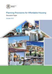 Planning Provisions for Affordable Housing Discussion Paper October 2013 