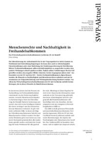 Menschenrechte und Nachhaltigkeit in Freihandelsabkommen. Das Wirtschaftspartnerschaftsabkommen Cariforum–EU als Modell?