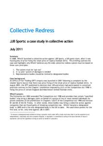 JJB Sports: A case study in collective redress