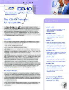 Official CMS Industry Resources for the ICD-10 Transition  www.cms.gov/ICD10 The ICD-10 Transition: An Introduction