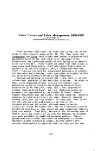 Labor Unions and Labor Management:[removed]Joseph D. Reid,Jr.