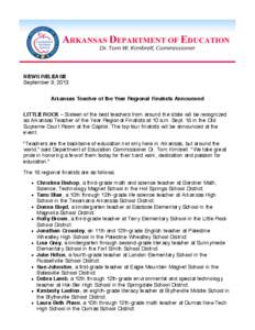 email : Webview : Arkansas Teacher of the Year Regional Finalists Announced