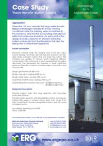 Case Study Waste transfer station odours Technology for a sustainable future