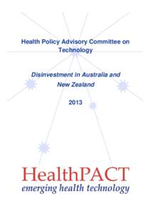 HealthPACT - Disinvestment in Australia and New Zealand 2013