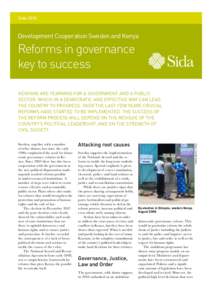 Sida[removed]Development Cooperation Sweden and Kenya Reforms in governance key to success