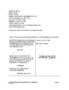 Stephen R. Brown Brian J. Smith Elena J. Zlatnik GARLINGTON, LOHN & ROBINSON, PLLP 350 Ryman Street • P.O. Box 7909 Missoula, MT[removed]