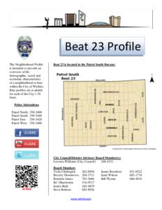 Beat 23 Profile The Neighborhood Profile is intended to provide an overview of the demographic, social and economic characteristics