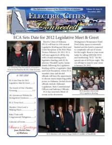 Volume XI, Issue 12 December, 2011 ECA Sets Date for 2012 Legislative Meet & Greet  Electric Cities of Alabama