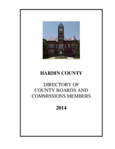 HARDIN COUNTY DIRECTORY OF COUNTY BOARDS AND COMMISSIONS MEMBERS  2014