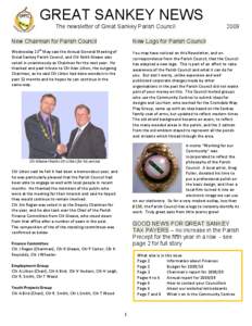 GREAT SANKEY NEWS The newsletter of Great Sankey Parish Council New Chairman for Parish Council 2009