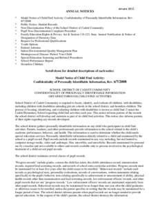 Individuals with Disabilities Education Act / Family Educational Rights and Privacy Act / Law / Humanities / United States / Liability and Student Records / Cadott /  Wisconsin / Eau Claire metropolitan area / School District of Cadott Community