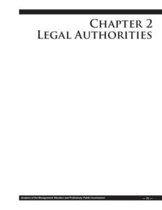Chapter 2 Legal Authorities Analysis of the Management Situation and Preliminary Public Involvement  — 13 —