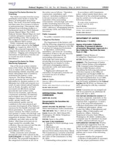 Federal Register / Vol. 80, NoMonday, May 4, Notices Categorical Exclusion Revision for Trenching The USGS excavates trenches across potentially active faults to assess the history of earthquakes along thos