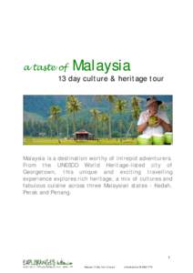 Microsoft Word - Malaysia 13day itinerary.doc