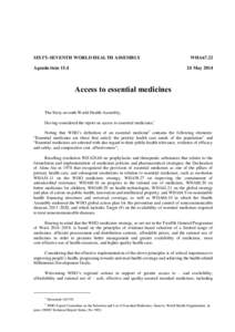 SIXTY-SEVENTH WORLD HEALTH ASSEMBLY Agenda item 15.4 WHA67[removed]May 2014