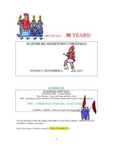 1985 TO 2015 –  30 YEARS! WAITSBURG HOMETOWN CHRISTMAS