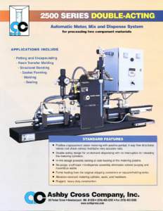 25OO SERIES DOUBLE-ACTING Automatic Meter, Mix and Dispense System for processing two component materials APPLICATIONS INCLUDE » Potting and Encapsulating