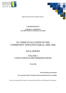 Public policy / Government / European Social Fund / Mainstreaming / Europe / European Employment Strategy / Employability / International Labour Organization / Social enterprise / Economy of the European Union / Economics / Employment