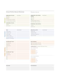 Annual Portfolio Review Worksheet Holdings Return: Past Year Security Name:  Performance