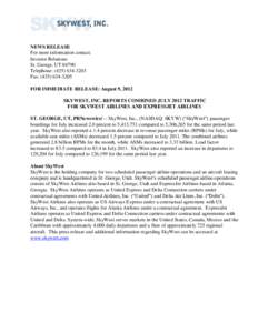 SkyWest Airlines / ExpressJet Airlines / Delta Connection / US Airways Express / United Express / Alaska Airlines / Continental Express / Atlantic Southeast Airlines / Aviation / Transport / SkyWest /  Inc.