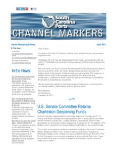 Harbor Deepening E-News In This Issue April 2012 Dear Friend,