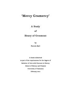 ‘Mercy Gramercy’  A Study of Henry of Grosmont by