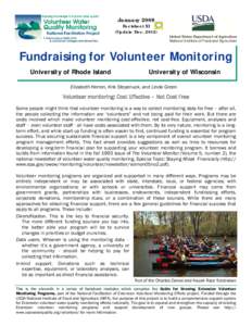 January 2009 Factsheet XI (Update Dec[removed]Fundraising for Volunteer Monitoring University of Rhode Island