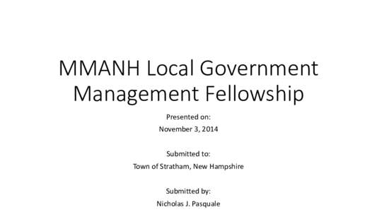MMANH Local Government Management Fellowship