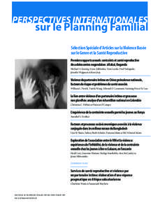 Sélection Spéciale d’Articles sur la Violence Basée sur le Genre et la Santé Reproductive Premiers rapports sexuels contraints et santé reproductive des adolescentes ougandaises à Rakai,Ouganda Michael A. Koenig,