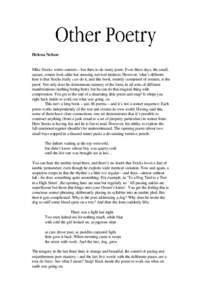 Helena Nelson  Mike Stocks writes sonnets—but then so do many poets. Even these days, the small, square, sonnet look-alike has amazing survival instincts. However, what’s different here is that Stocks really can do i