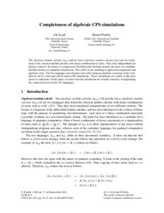 Completeness of algebraic CPS simulations Ali Assaf Simon Perdrix  LIG, Université Joseh Fourier