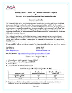 Evidence-Based Program Oregon State Profile