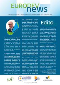 EURODEV  news Lettre d’Informations de la Pépinière d’Entreprises EURODEV CENTER - n°12 - juillet/août 2015