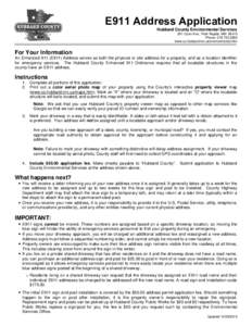 E911 Address Application Hubbard County Environmental Services 301 Court Ave., Park Rapids, MNPhone: www.co.hubbard.mn.us/environmental.htm