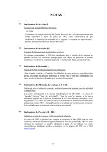 NOTAS (1) Indicadores de Servicios I. Consumo de Energía Eléctrica Servicios - La Rioja
