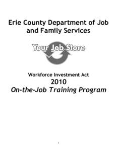 Erie County Department of Job and Family Services Workforce Investment Act  2010