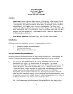West Mojave Plan Task Group 1 Meeting August 9, 2000 Green Tree Inn, Victorville Attendees Task Group: Ileene Anderson, Marge Balfour, Ray Bransfield, Marie Brashear, David