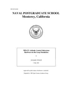 NPS-SP[removed]NAVAL POSTGRADUATE SCHOOL Monterey, California