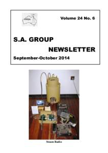 Volume 24 No. 6  S.A. GROUP NEWSLETTER September-October 2014
