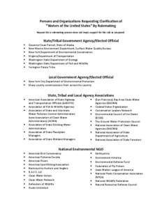 Earth / Water management / Solid Waste Agency of Northern Cook Cty. v. Army Corps of Engineers / Riverkeeper / Clean Water Act / Water quality / Water resources / National Wildlife Federation / Izaak Walton League / Water / Environment / Water pollution