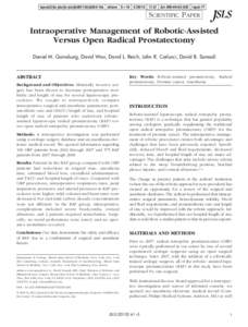 tapraid2/jls-jsls/jls-jsls/jls00110/jls2564-10a etterm Sⴝ[removed]:57 Art: MN[removed]Input-??  SCIENTIFIC PAPER Intraoperative Management of Robotic-Assisted Versus Open Radical Prostatectomy