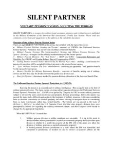 Finance / Pension / Annuity / Life annuity / Retirement / Community property / Defense Finance and Accounting Service / Qualified domestic relations order / Employee Retirement Income Security Act / Investment / Financial economics / Economics