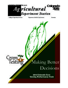 Technical Report TRAg ricultural Experiment Station