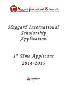 Haggard International Scholarship Application st  1 Time Applicant